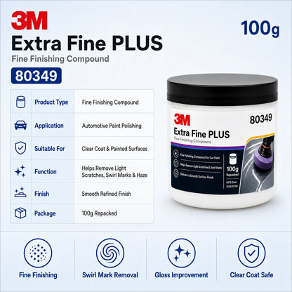 51815 Fast Cut plus Extreme Polishing Compound High Cut Scratch Remover for Car Paint Refinishing Auto Detailing 100G Repacke