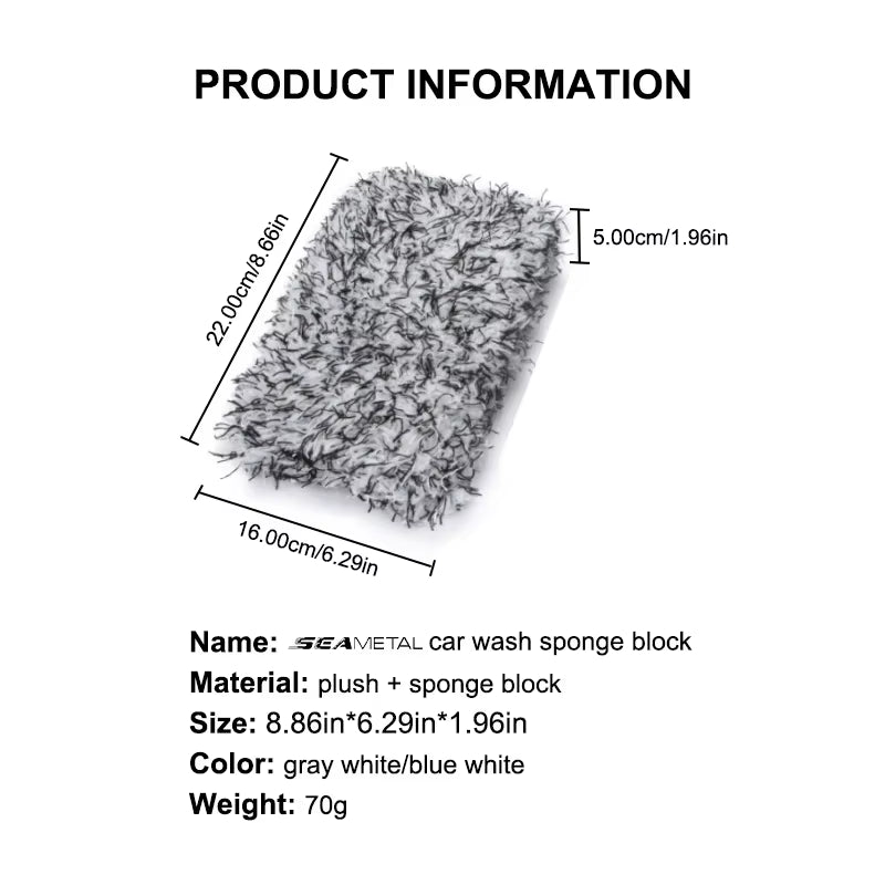 Car Wash Microfiber Car Washer Sponge Car Care Detailing Brushes Washing Towel Sponge Block Car Cleaning Products