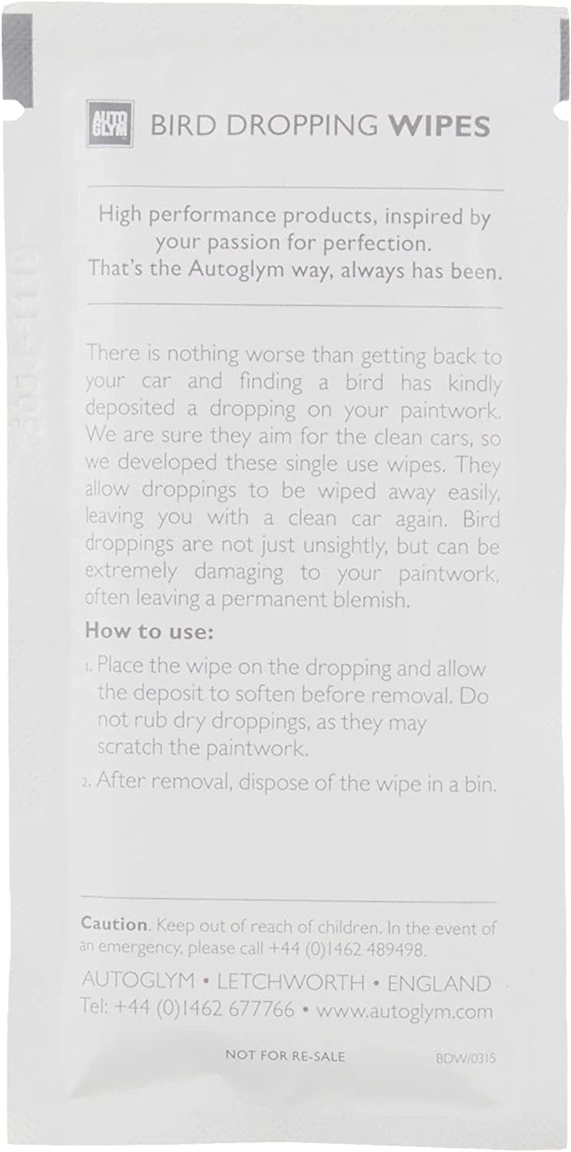 Bird Dropping Wipes, 10 Pack | Bird Poo Remover Wipes – Quick-Clean Solution for Removing Bird Mess from Car Paint, Glass, Plastic Trim & Bodywork