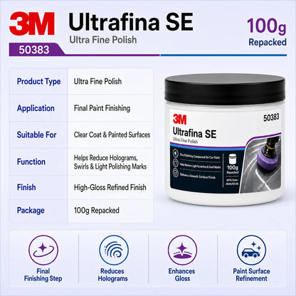 51815 Fast Cut plus Extreme Polishing Compound High Cut Scratch Remover for Car Paint Refinishing Auto Detailing 100G Repacke