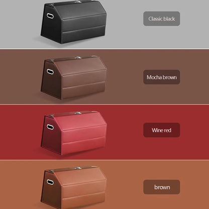 Car Accessories under Clamshell Leather Organizer Car Trunk Storage Box Multi-Function Folding Car Storage