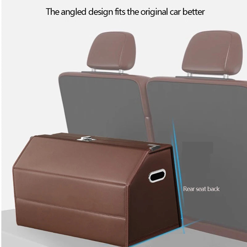 Car Accessories under Clamshell Leather Organizer Car Trunk Storage Box Multi-Function Folding Car Storage