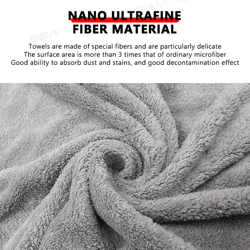 SEAMETAL 120X50Cm Microfiber Car Wash Towel Ultra-Soft Car Cleaning Towels High Absorbent Drying Cloth for Car Detailing Care