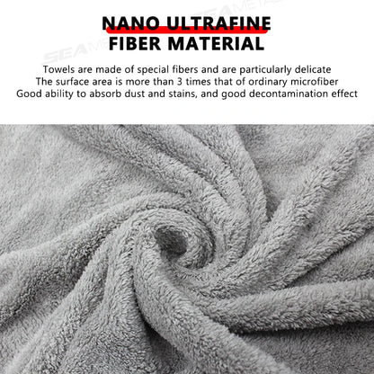SEAMETAL 120X50Cm Microfiber Car Wash Towel Ultra-Soft Car Cleaning Towels High Absorbent Drying Cloth for Car Detailing Care