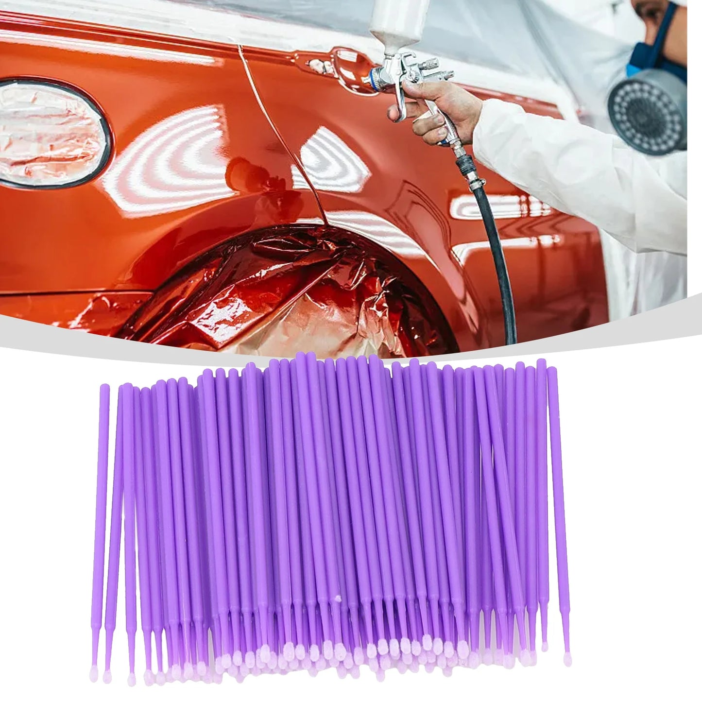 100Pcs Paint Brushes Paint Touch-Up Dentistry Pen Car Applicator Stick Once-Only Use Automobile Pen Cleaning Stick Paint Brushes