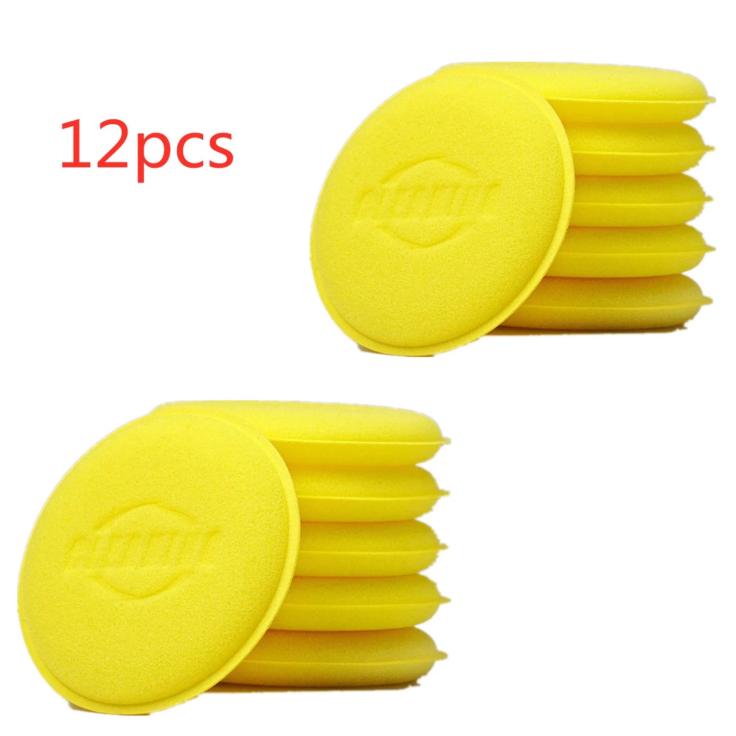 12-Piece High-Density Round Foam Applicator Set for Automotive Detailing and Polishing