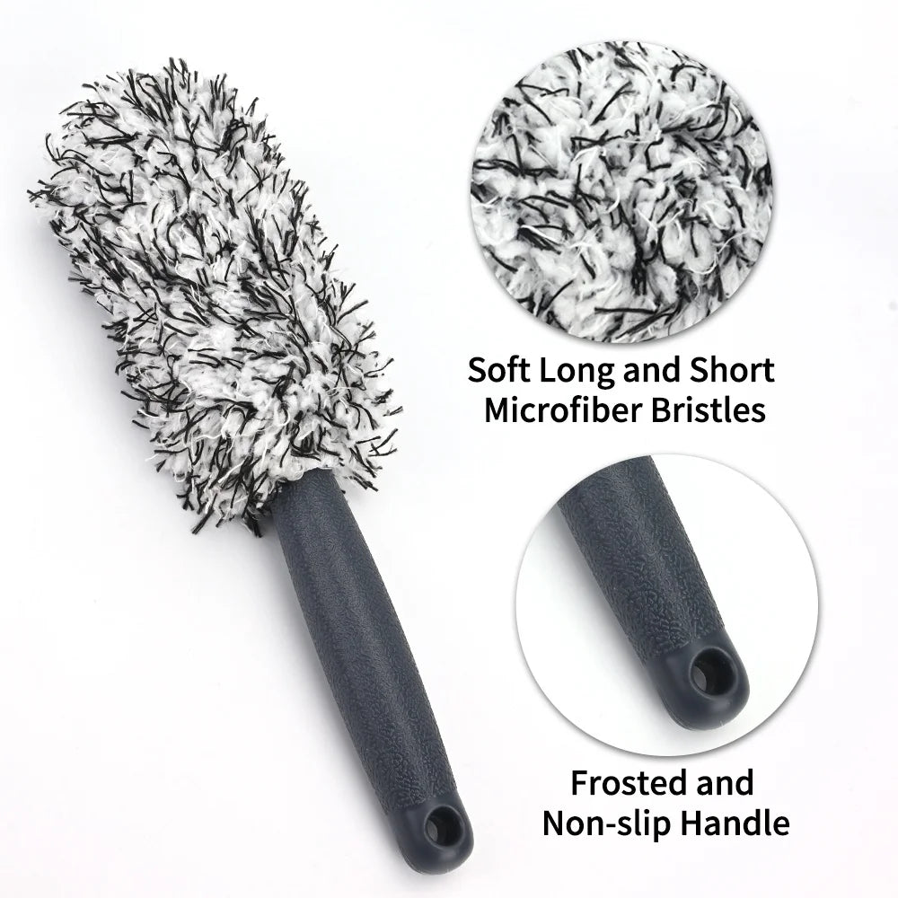 Portable Cleaning Brush Soft Microfiber Car Washing Brush Effortlessly Clean Wheels Car Detailing Care Dust Removal Accessories