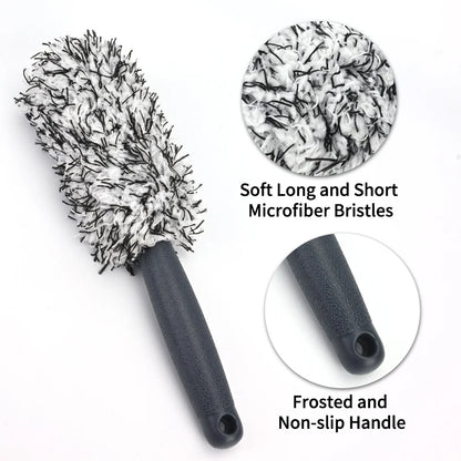 Portable Cleaning Brush Soft Microfiber Car Washing Brush Effortlessly Clean Wheels Car Detailing Care Dust Removal Accessories
