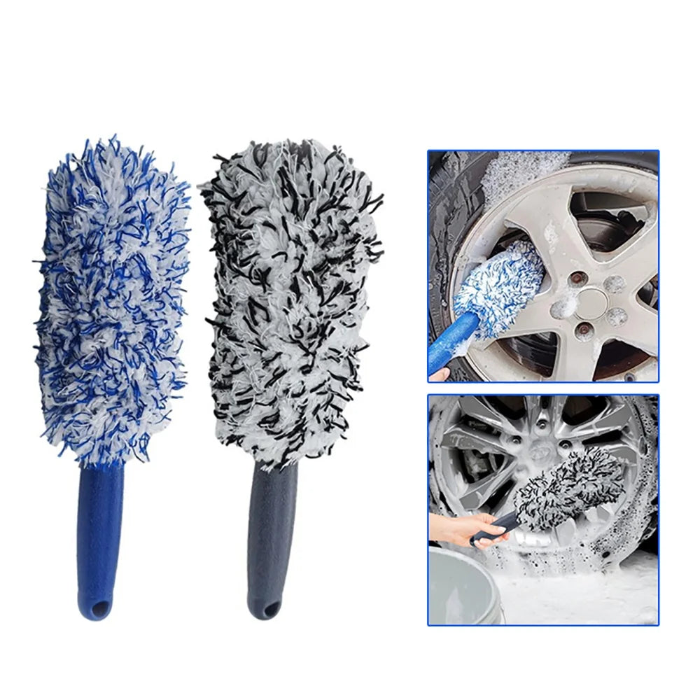 Portable Cleaning Brush Soft Microfiber Car Washing Brush Effortlessly Clean Wheels Car Detailing Care Dust Removal Accessories