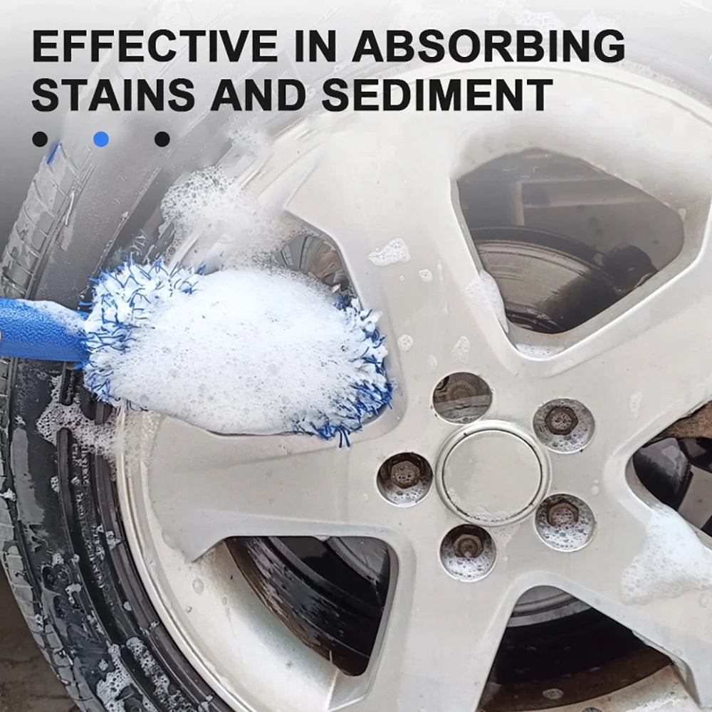 Portable Cleaning Brush Soft Microfiber Car Washing Brush Effortlessly Clean Wheels Car Detailing Care Dust Removal Accessories