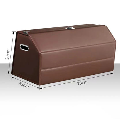 Car Accessories under Clamshell Leather Organizer Car Trunk Storage Box Multi-Function Folding Car Storage