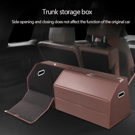Car Accessories under Clamshell Leather Organizer Car Trunk Storage Box Multi-Function Folding Car Storage