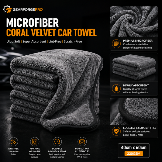 Premium Microfibre Car Drying Towel – High Absorbency, Multiple Sizes