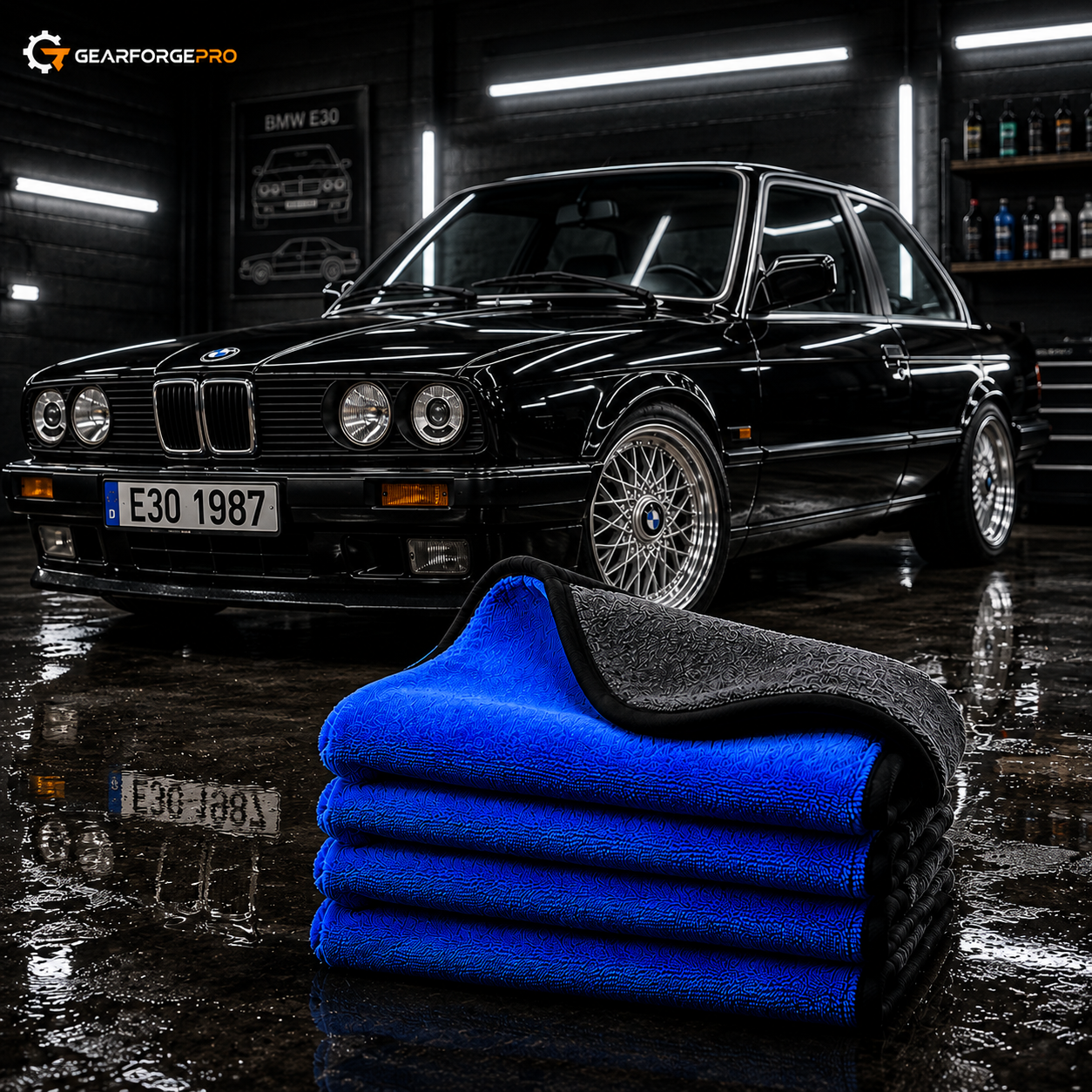 3-Pack 500 GSM Microfibre Car Cleaning Cloths – 30×30cm