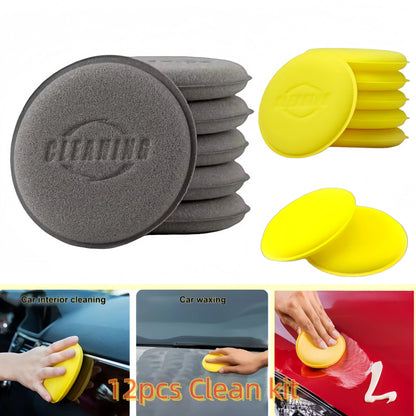 12-Piece High-Density Round Foam Applicator Set for Automotive Detailing and Polishing