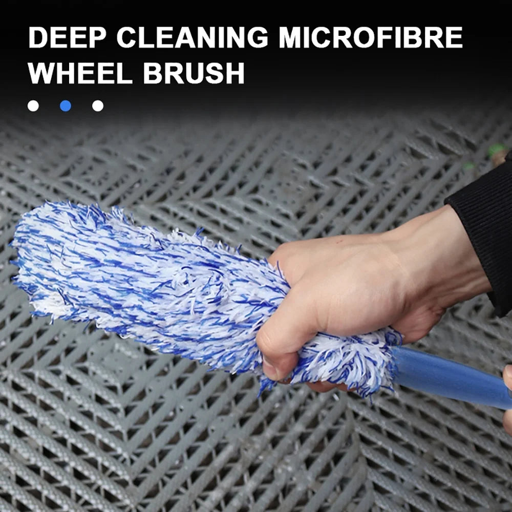 Portable Cleaning Brush Soft Microfiber Car Washing Brush Effortlessly Clean Wheels Car Detailing Care Dust Removal Accessories